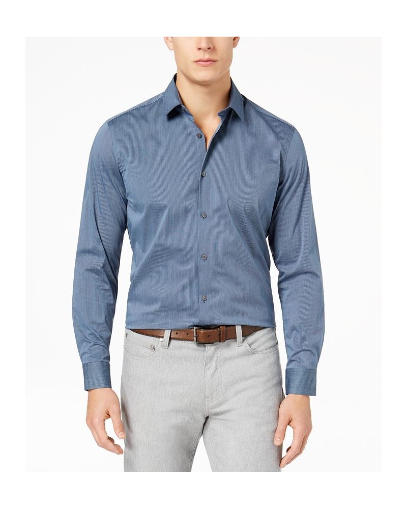 Men’s STRETCH Modern Stripe Shirt Blue $14.10 Shirts