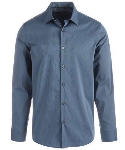 Men’s STRETCH Modern Stripe Shirt Blue $14.10 Shirts