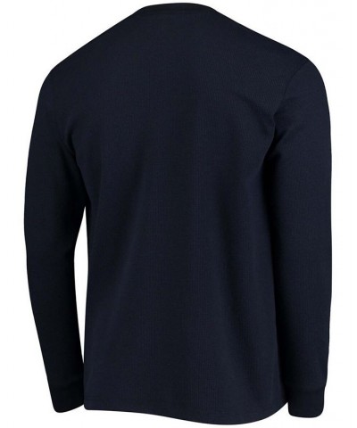 Men's College Navy Seattle Seahawks Maverick Thermal Henley Long Sleeve T-shirt $30.59 T-Shirts