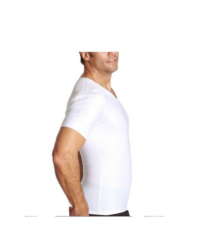 Men's Big & Tall Insta Slim Compression Short Sleeve V-Neck T-Shirt White $47.91 Undershirt