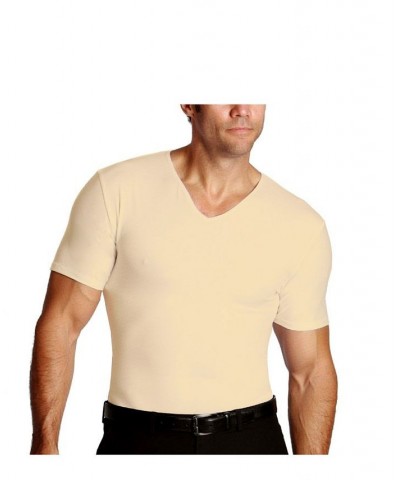 Men's Big & Tall Insta Slim Compression Short Sleeve V-Neck T-Shirt White $47.91 Undershirt