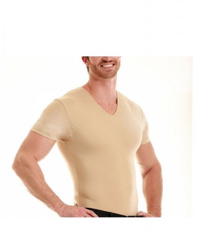 Men's Big & Tall Insta Slim Compression Short Sleeve V-Neck T-Shirt White $47.91 Undershirt