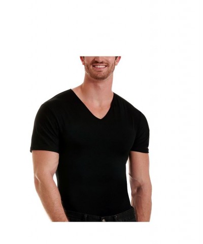 Men's Big & Tall Insta Slim Compression Short Sleeve V-Neck T-Shirt White $47.91 Undershirt