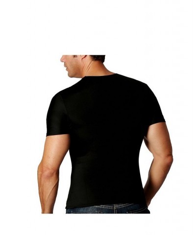 Men's Big & Tall Insta Slim Compression Short Sleeve V-Neck T-Shirt White $47.91 Undershirt