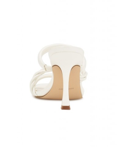 Women's Yester Strappy Heeled Slide Dress Sandals White $46.53 Shoes