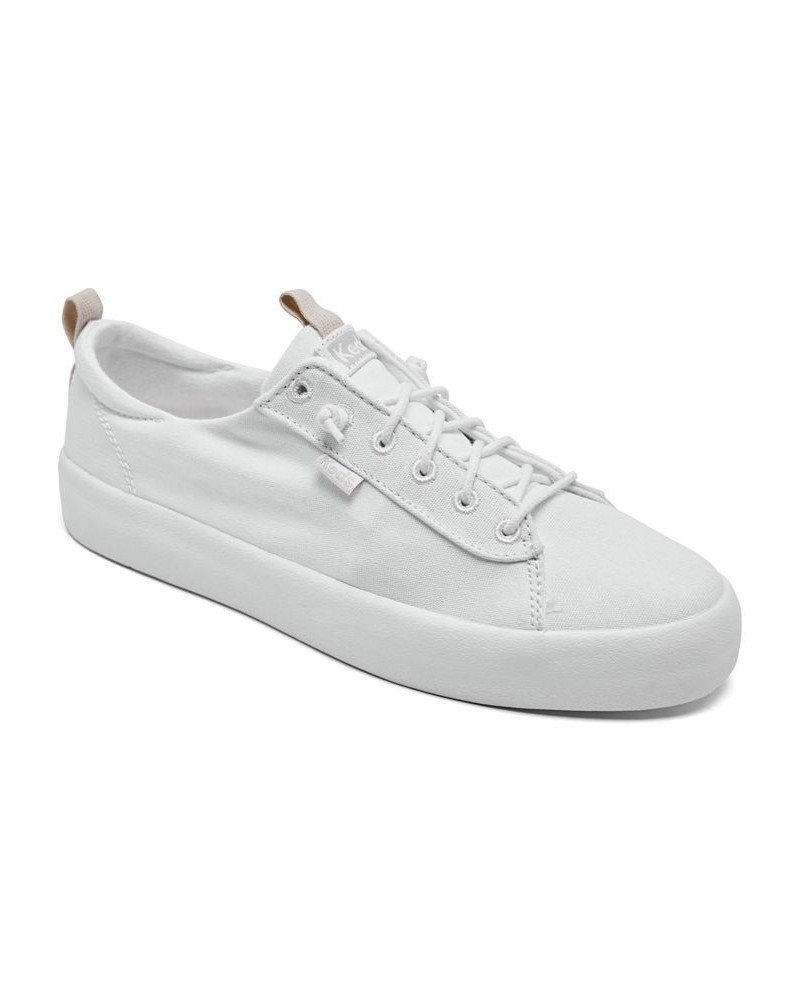 Women's Kickback Canvas Casual Sneakers White $37.80 Shoes