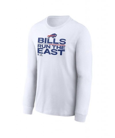 Men's White Buffalo Bills 2021 AFC East Division Champions Trophy Collection Long Sleeve T-shirt $21.50 T-Shirts