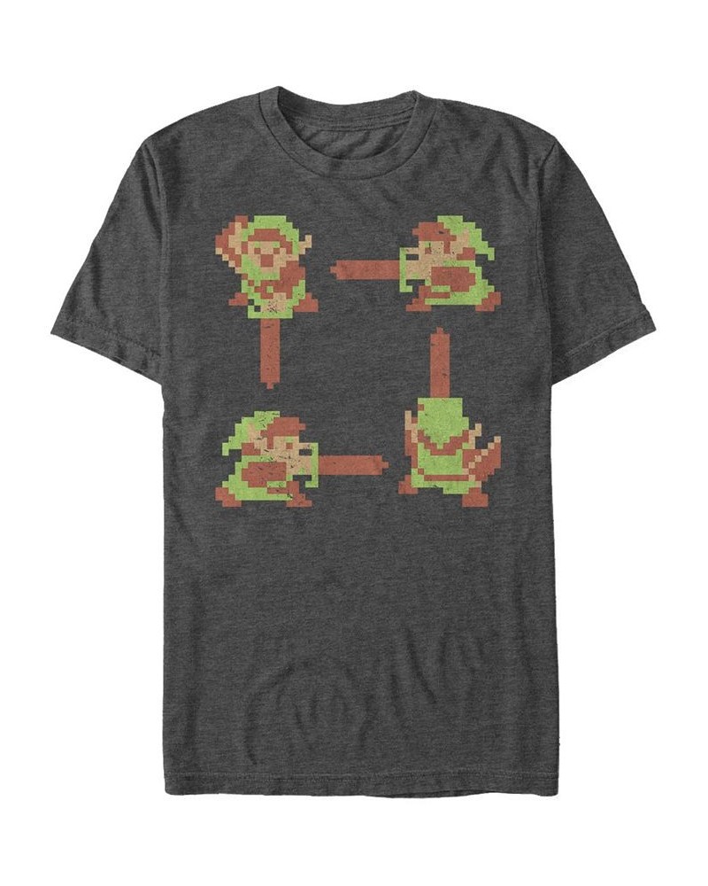 Nintendo Men's Legend of Zelda 8-Bit Link Short Sleeve T-Shirt Gray $14.35 T-Shirts