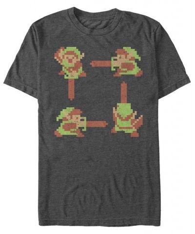 Nintendo Men's Legend of Zelda 8-Bit Link Short Sleeve T-Shirt Gray $14.35 T-Shirts