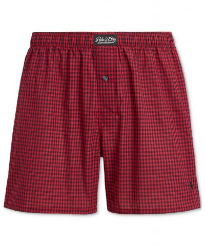 Men's Plaid Single-Button Fly Boxers PD04 $19.38 Underwear