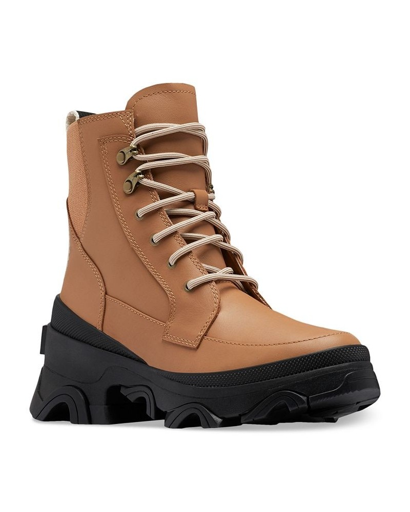 Women's Brex Lug Sole Lace-Up Boots Tan/Beige $43.97 Shoes