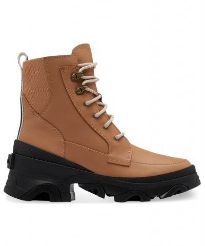 Women's Brex Lug Sole Lace-Up Boots Tan/Beige $43.97 Shoes