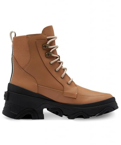 Women's Brex Lug Sole Lace-Up Boots Tan/Beige $43.97 Shoes