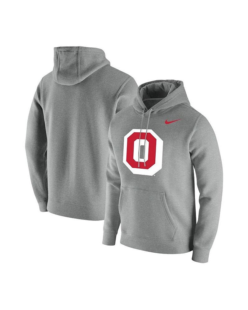 Men's Heathered Gray Ohio State Buckeyes Vintage-Like School Logo Pullover Hoodie $34.00 Sweatshirt