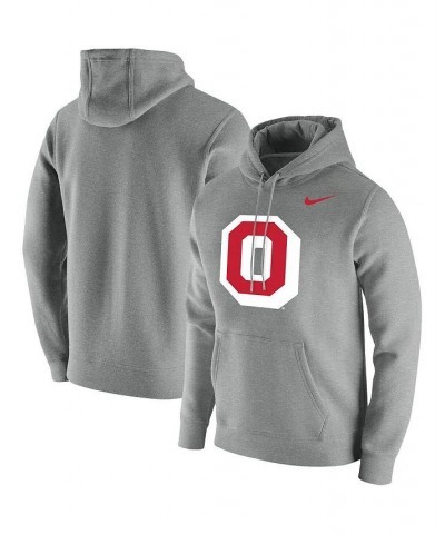 Men's Heathered Gray Ohio State Buckeyes Vintage-Like School Logo Pullover Hoodie $34.00 Sweatshirt