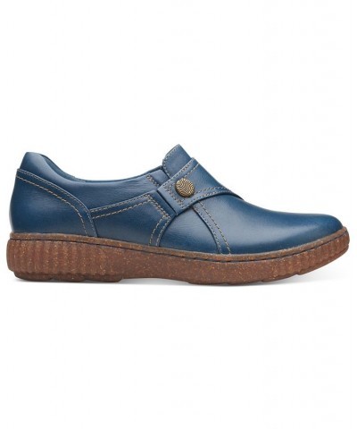 Women's Caroline Pearl Slip-On Flats Blue $48.00 Shoes