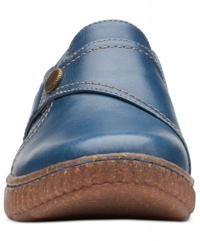 Women's Caroline Pearl Slip-On Flats Blue $48.00 Shoes