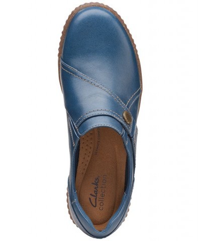 Women's Caroline Pearl Slip-On Flats Blue $48.00 Shoes