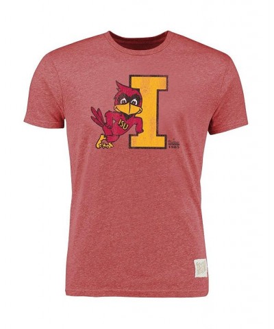 Men's Heather Cardinal Iowa State Cyclones Vintage-Like Tri-Blend T-shirt $24.74 T-Shirts