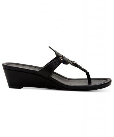 Penelopee Wedge Slide Sandals Black $24.40 Shoes