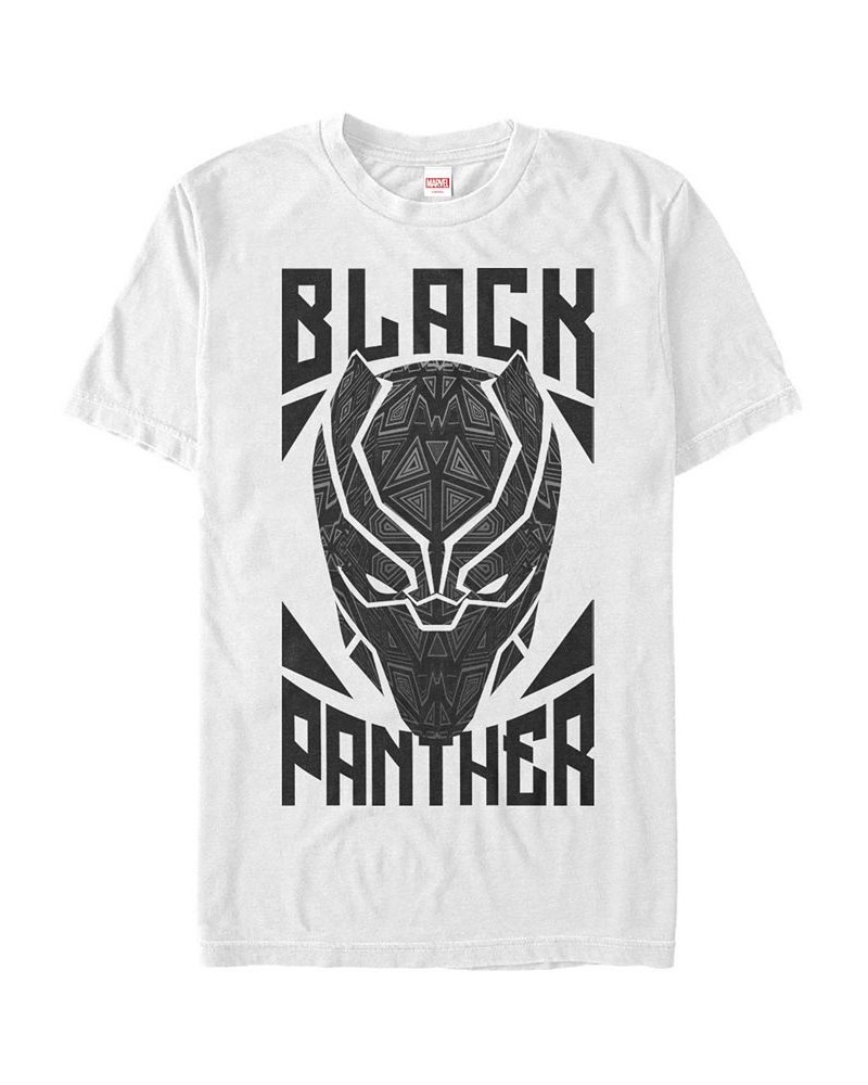 Marvel Men's Black Panther Geometric Mask, Short Sleeve T-Shirt White $15.05 T-Shirts