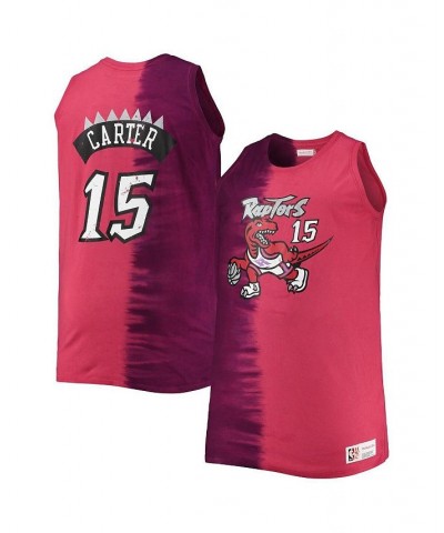 Men's Vince Carter Purple and Red Toronto Raptors Profile Tie-Dye Player Tank Top $46.74 T-Shirts