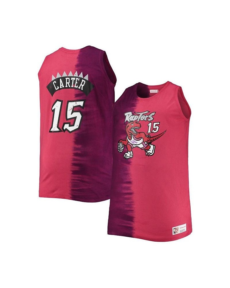 Men's Vince Carter Purple and Red Toronto Raptors Profile Tie-Dye Player Tank Top $46.74 T-Shirts