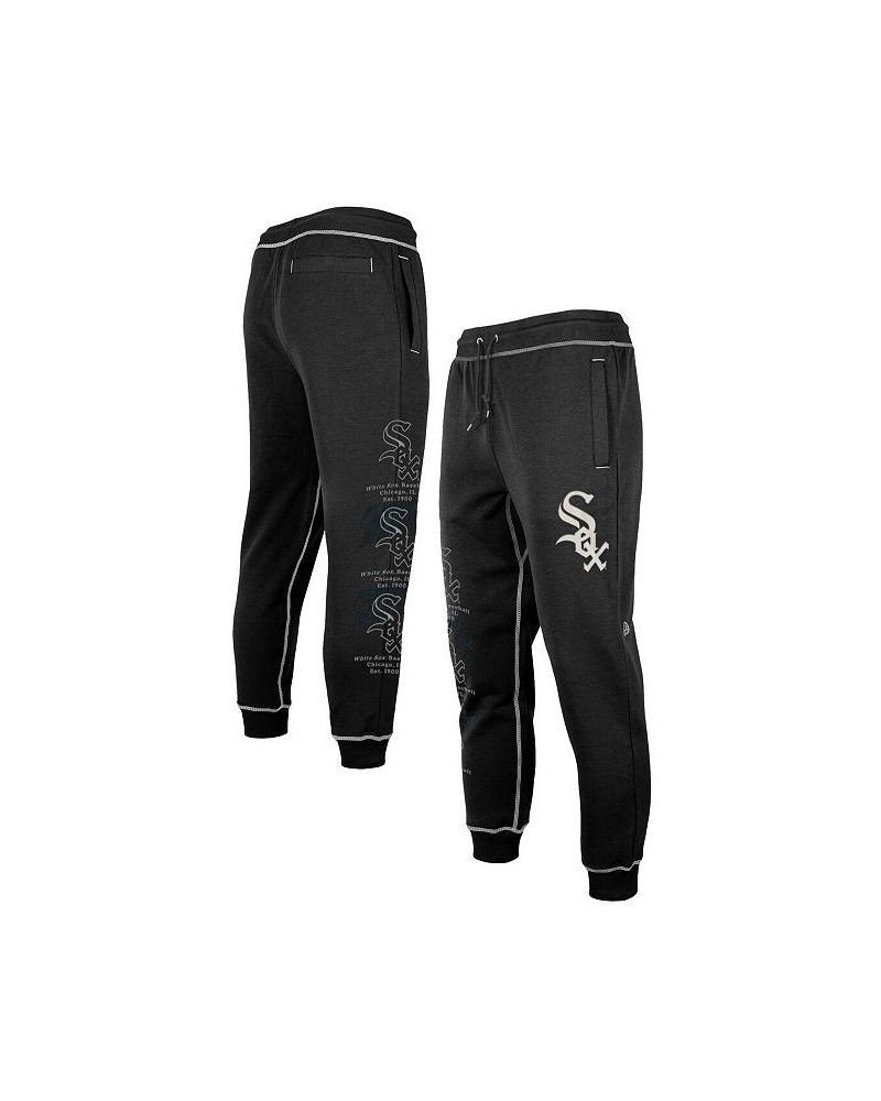 Men's Black Chicago White Sox Team Split Jogger Pants $43.00 Pants