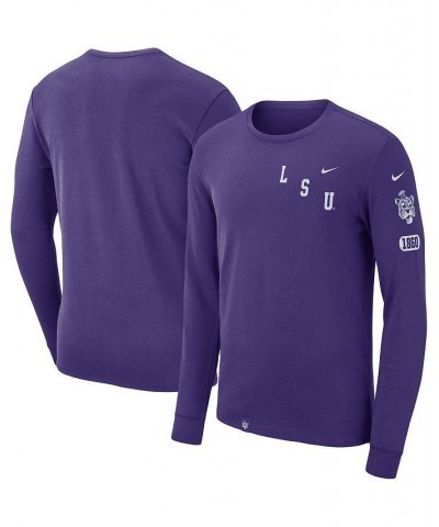 Men's Purple LSU Tigers Repeat Logo 2-Hit Long Sleeve T-shirt $18.45 T-Shirts