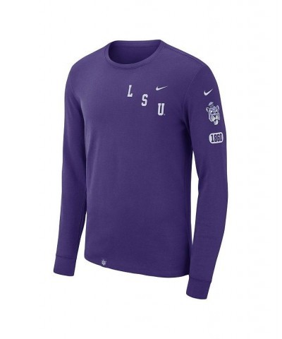 Men's Purple LSU Tigers Repeat Logo 2-Hit Long Sleeve T-shirt $18.45 T-Shirts