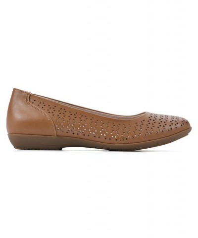 Women's Cindy Ballet Comfort Flat Tan/Beige $33.81 Shoes