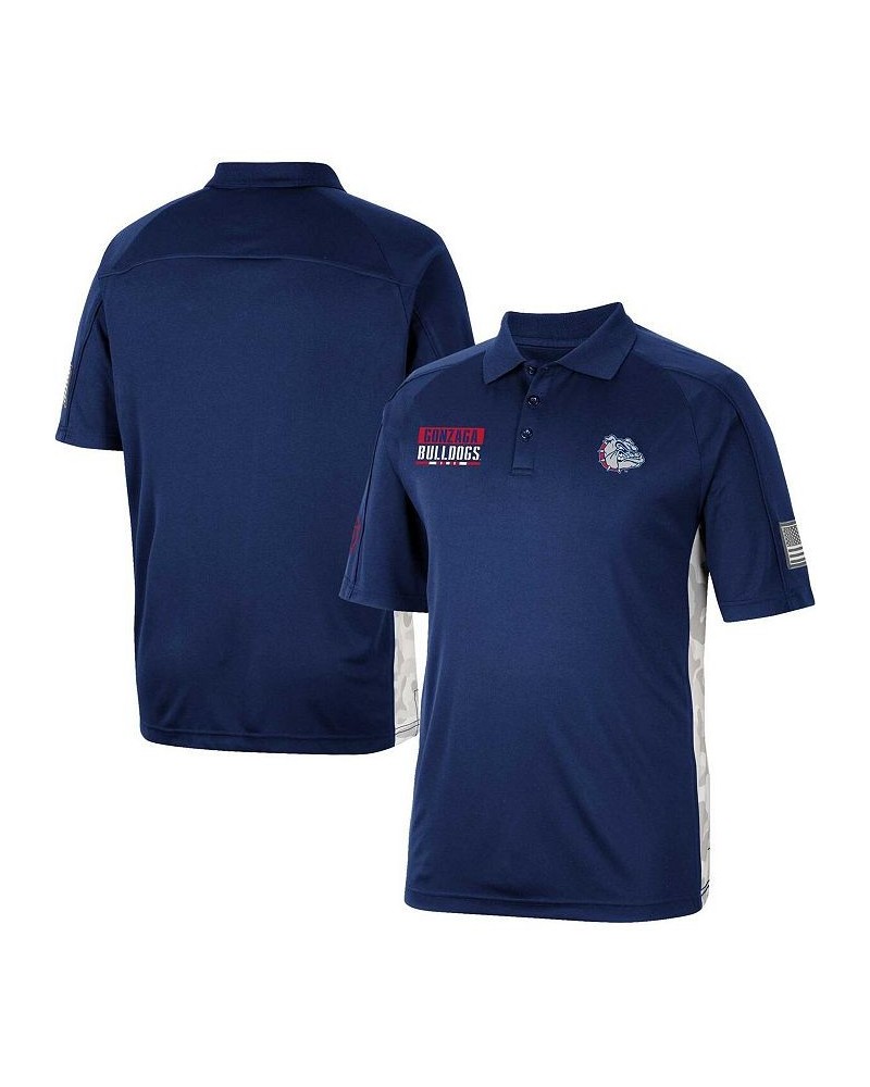 Men's Navy Gonzaga Bulldogs OHT Military-Inspired Appreciation Snow Camo Polo Shirt $32.39 Polo Shirts