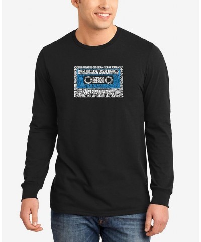 Men's 80s One Hit Wonders Word Art Long Sleeves T-shirt Black $21.59 T-Shirts