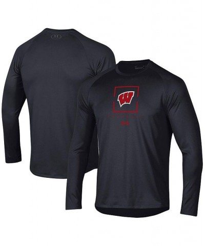 Men's Black Wisconsin Badgers Football Raglan Long Sleeve T-shirt $28.04 T-Shirts