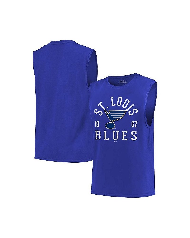 Men's Threads Blue St. Louis Blues Softhand Muscle Tank Top $20.70 T-Shirts