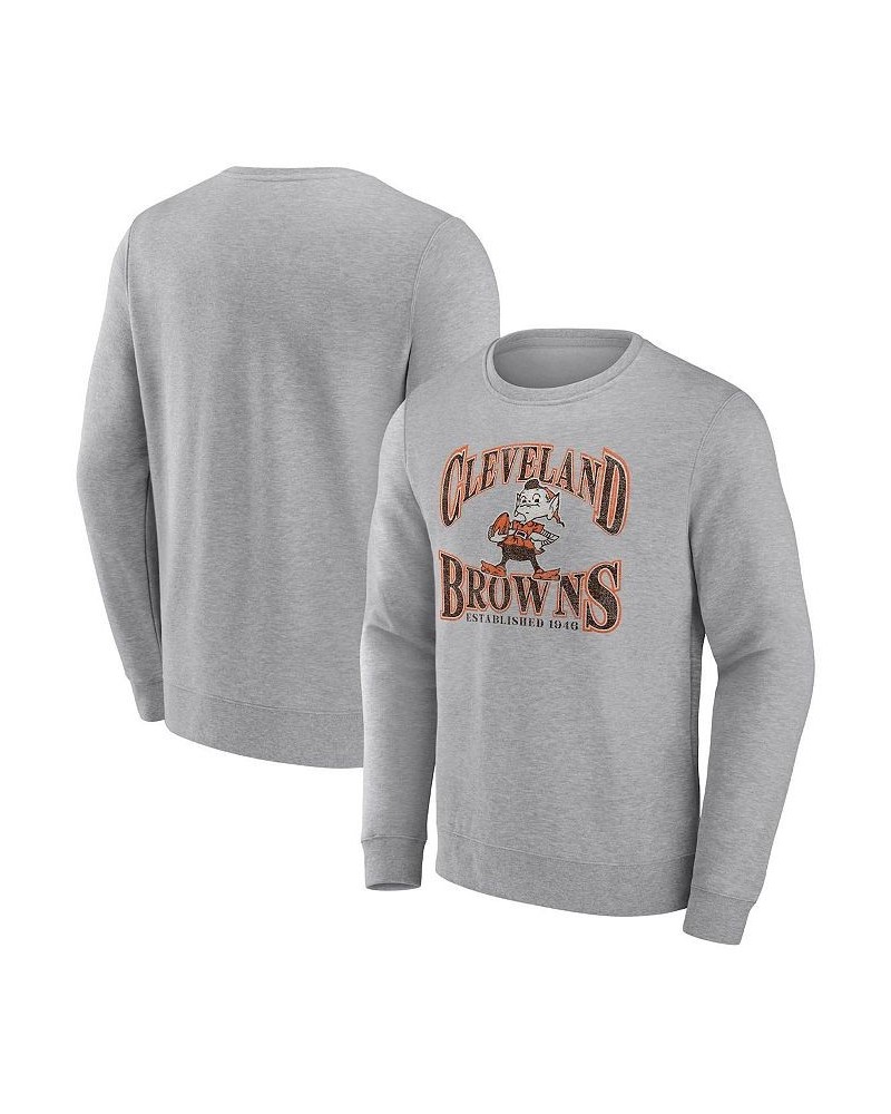 Men's Branded Heathered Gray Cleveland Browns Playability Pullover Sweatshirt $36.00 Sweatshirt