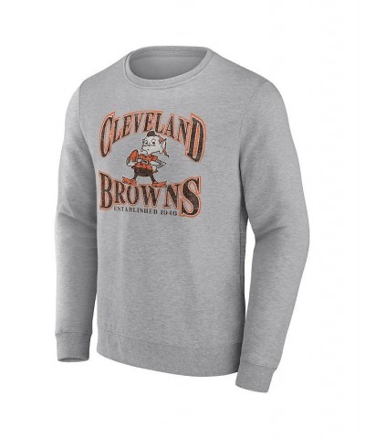 Men's Branded Heathered Gray Cleveland Browns Playability Pullover Sweatshirt $36.00 Sweatshirt