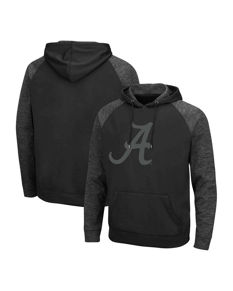 Men's Black Alabama Crimson Tide Blackout 3.0 Tonal Raglan Pullover Hoodie $37.09 Sweatshirt