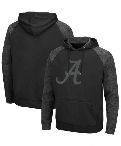 Men's Black Alabama Crimson Tide Blackout 3.0 Tonal Raglan Pullover Hoodie $37.09 Sweatshirt