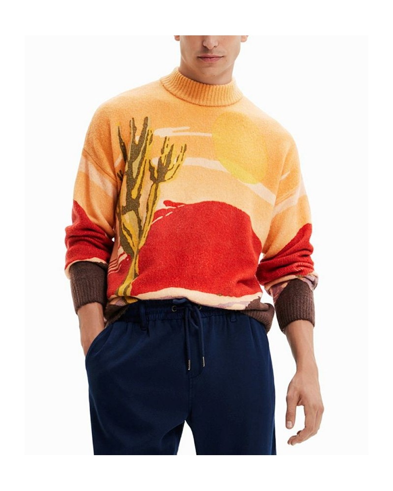 Men's Turtleneck Long-Sleeve Cactus Sweater Orange $38.80 Sweaters