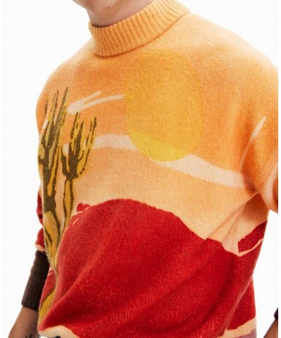 Men's Turtleneck Long-Sleeve Cactus Sweater Orange $38.80 Sweaters