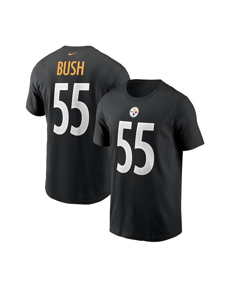 Men's Devin Bush Black Pittsburgh Steelers Name & Number T-shirt $15.84 T-Shirts