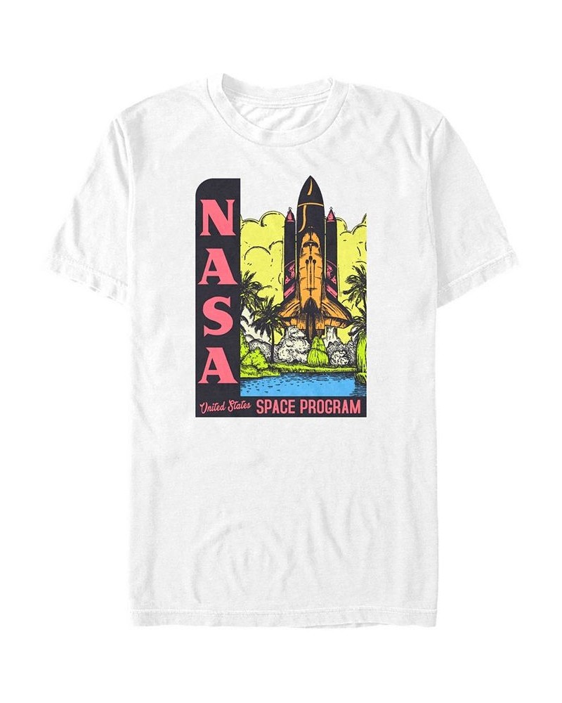 NASA Men's Tropical Rocket Space Program Short Sleeve T- shirt White $15.05 T-Shirts