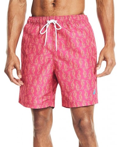 Men's Quick-Dry Seahorse-Print 8" Swim Trunks Pink $25.15 Swimsuits