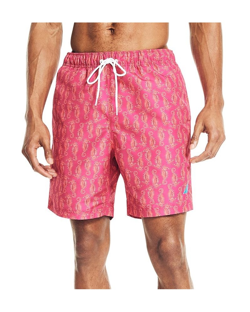 Men's Quick-Dry Seahorse-Print 8" Swim Trunks Pink $25.15 Swimsuits