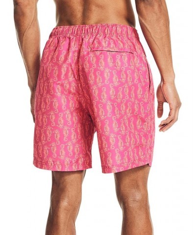 Men's Quick-Dry Seahorse-Print 8" Swim Trunks Pink $25.15 Swimsuits