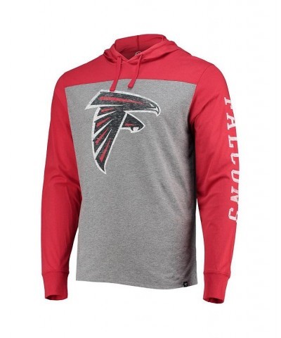 Men's Heathered Gray and Red Atlanta Falcons Franklin Wooster Long Sleeve Hoodie T-shirt $30.55 T-Shirts