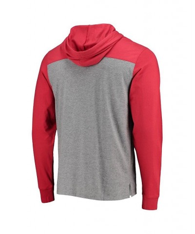 Men's Heathered Gray and Red Atlanta Falcons Franklin Wooster Long Sleeve Hoodie T-shirt $30.55 T-Shirts