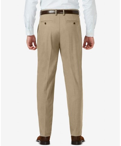 J.M. Sharkskin Classic-Fit Flat Front Hidden Expandable Waistband Dress Pants Tan/Beige $30.24 Pants