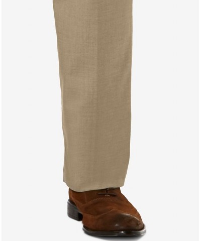 J.M. Sharkskin Classic-Fit Flat Front Hidden Expandable Waistband Dress Pants Tan/Beige $30.24 Pants